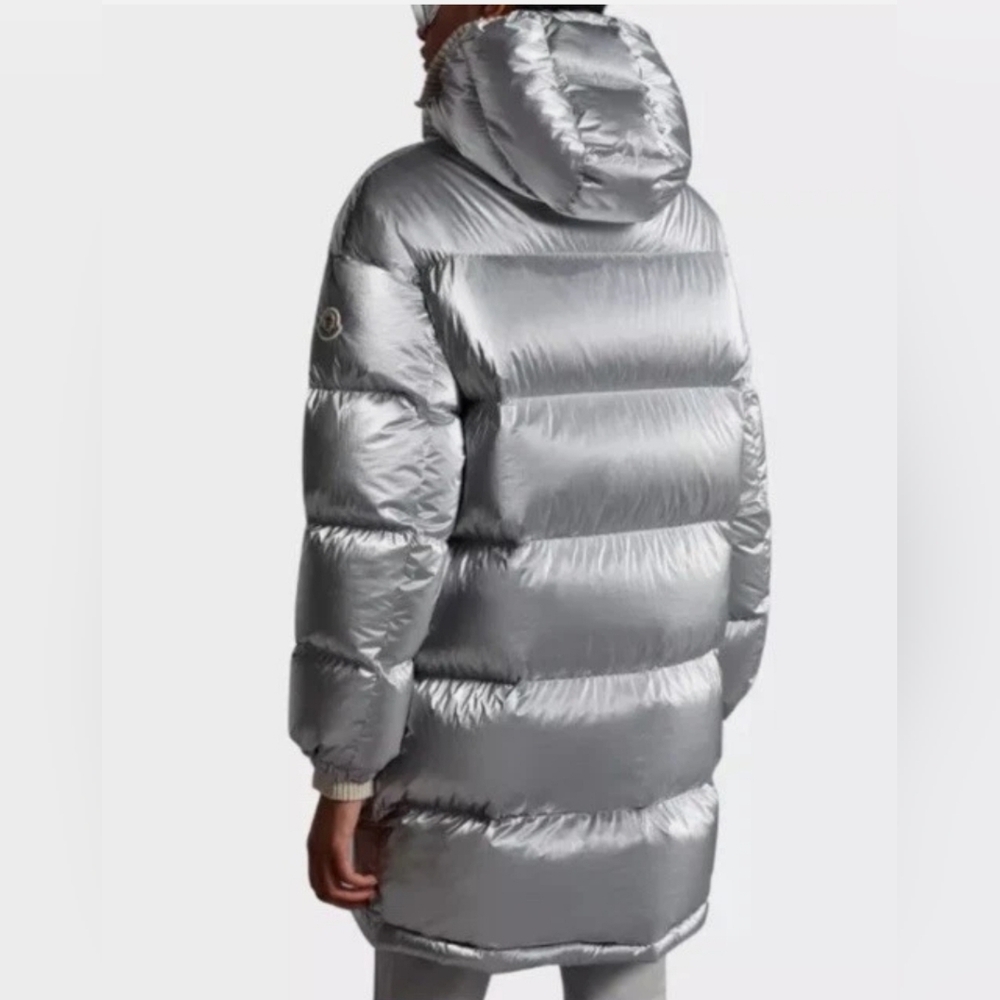 Moncler Silver and White Puffer Coat - Picture 9 of 16